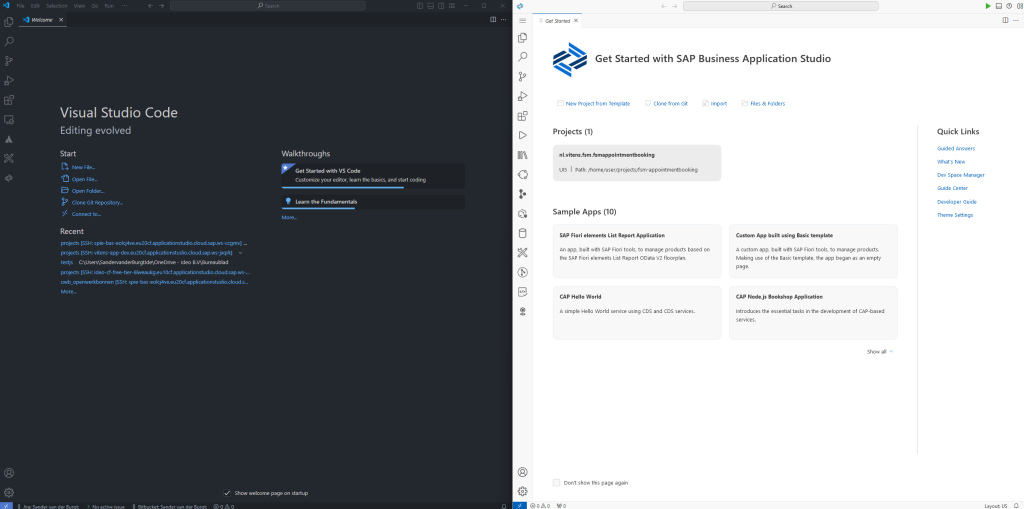 Microsoft Visual Studio Code vs. SAP Business Application Studio